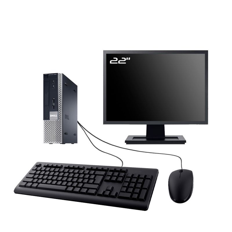 Dell Optiplex 9020 USFF Computer - 22" Screen, Intel I3-4130, 8GB RAM, 2TB SSD, Windows 11
