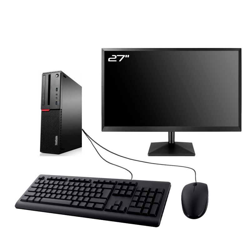 Lenovo ThinkCentre M800 SFF 27" Display, Intel i3-6100, 64GB RAM, 960GB SSD, Windows 11
