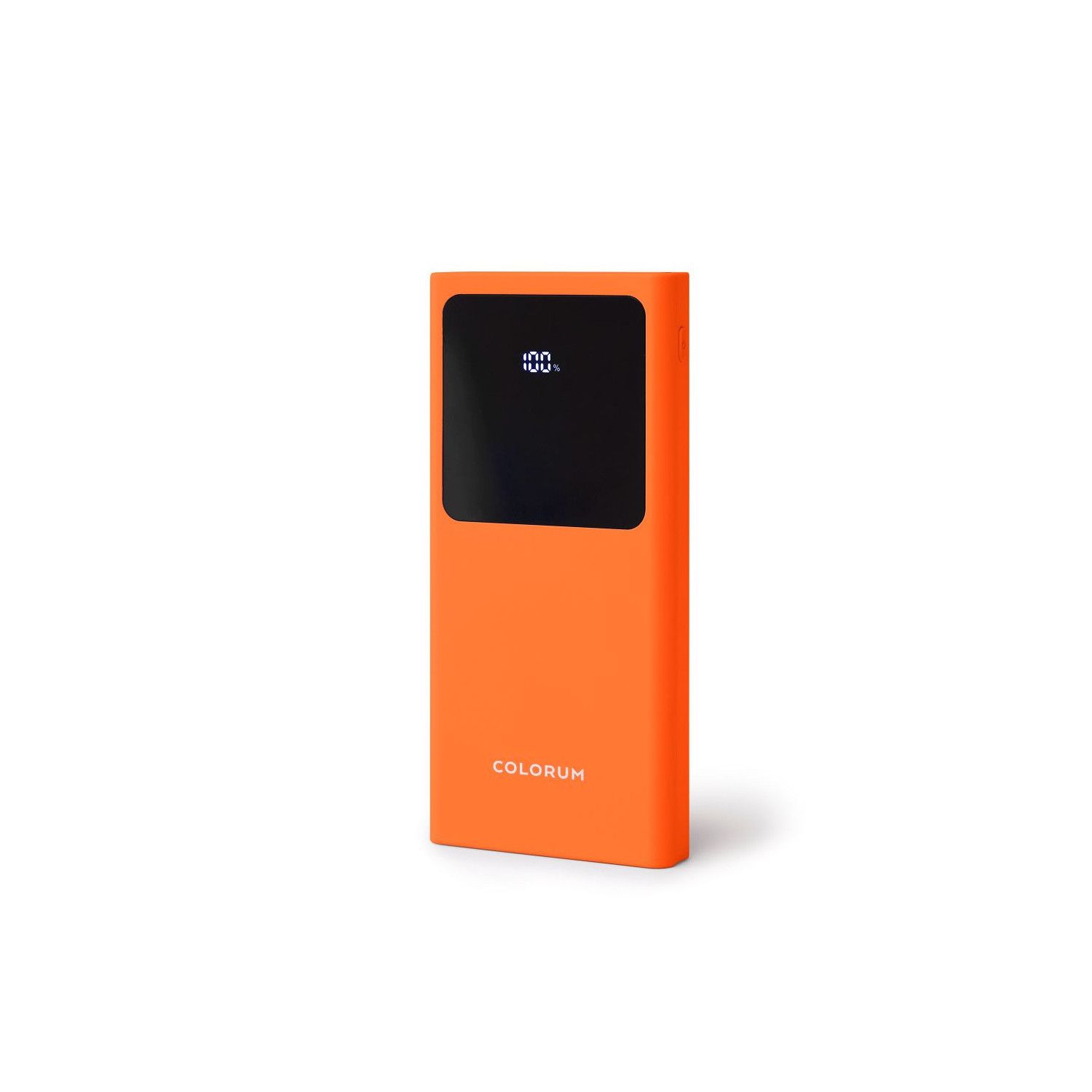 Forever Colorum Power Bank 10000mAh Orange - Portable External Battery with USB-C MicroUSB - LED Screen Power Bank - Quick Charge External Battery for Two Devices with Two LED Lights