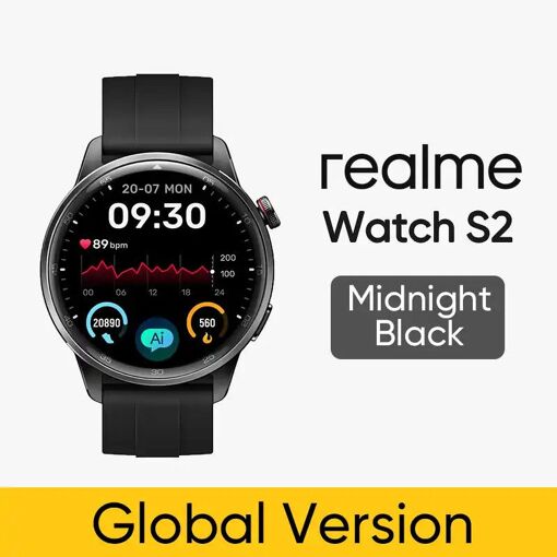 Realme Watch 5 - 1.97" AMOLED Digital Touchscreen (390 x 450) GPS (Satellite) Black
