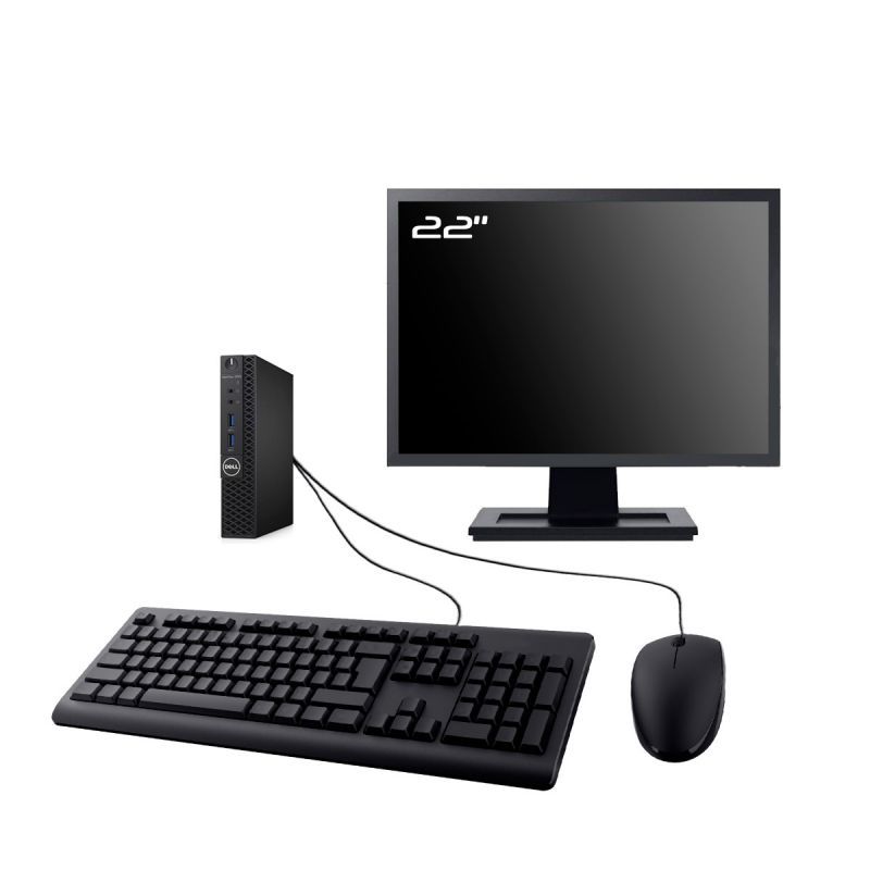 PC Dell Optiplex 3050 Ultra delgado - Pantalla de 22', Intel G4400T, 32GB de RAM, 240GB SSD, WiFi
