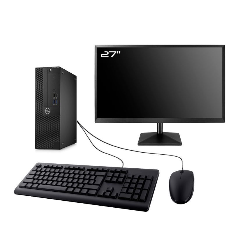 Dell Optiplex 3050 SFF Computer - 27" Screen, Intel G4400, 32GB RAM, 480GB SSD, Win 11