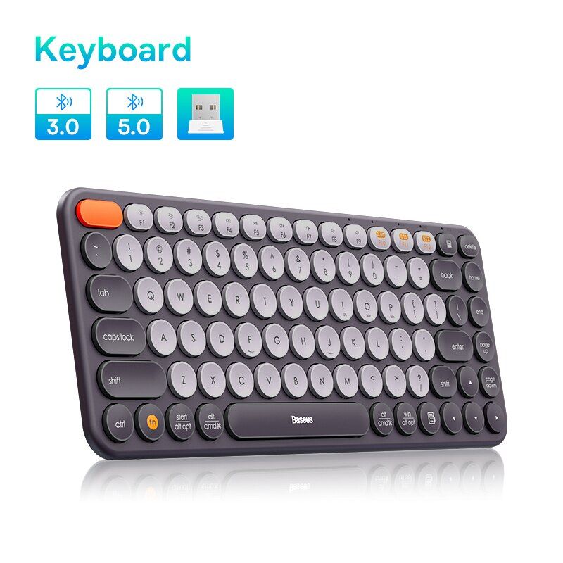 Nipseyteko Wireless Keyboard - Bluetooth 5.0, USB Silent, American Layout