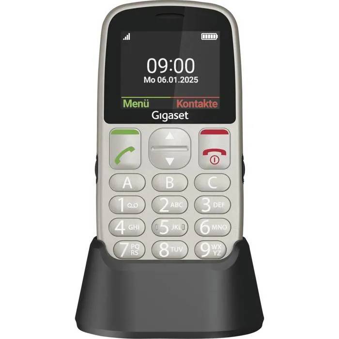 Gigaset GL395 Touch SOS Mobile Phone, Water and Dust Resistant, Silver