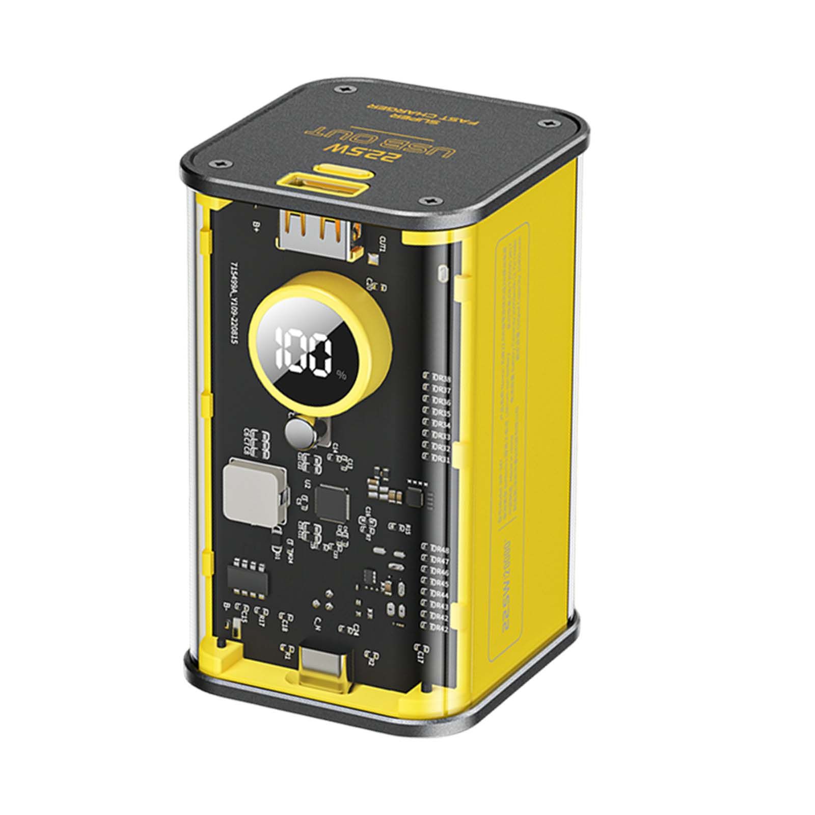 Wekome 20000mAh Power Bank with USB-C/Lightning PD 20W Fast Charging - Vanguard Series, Black/Yellow