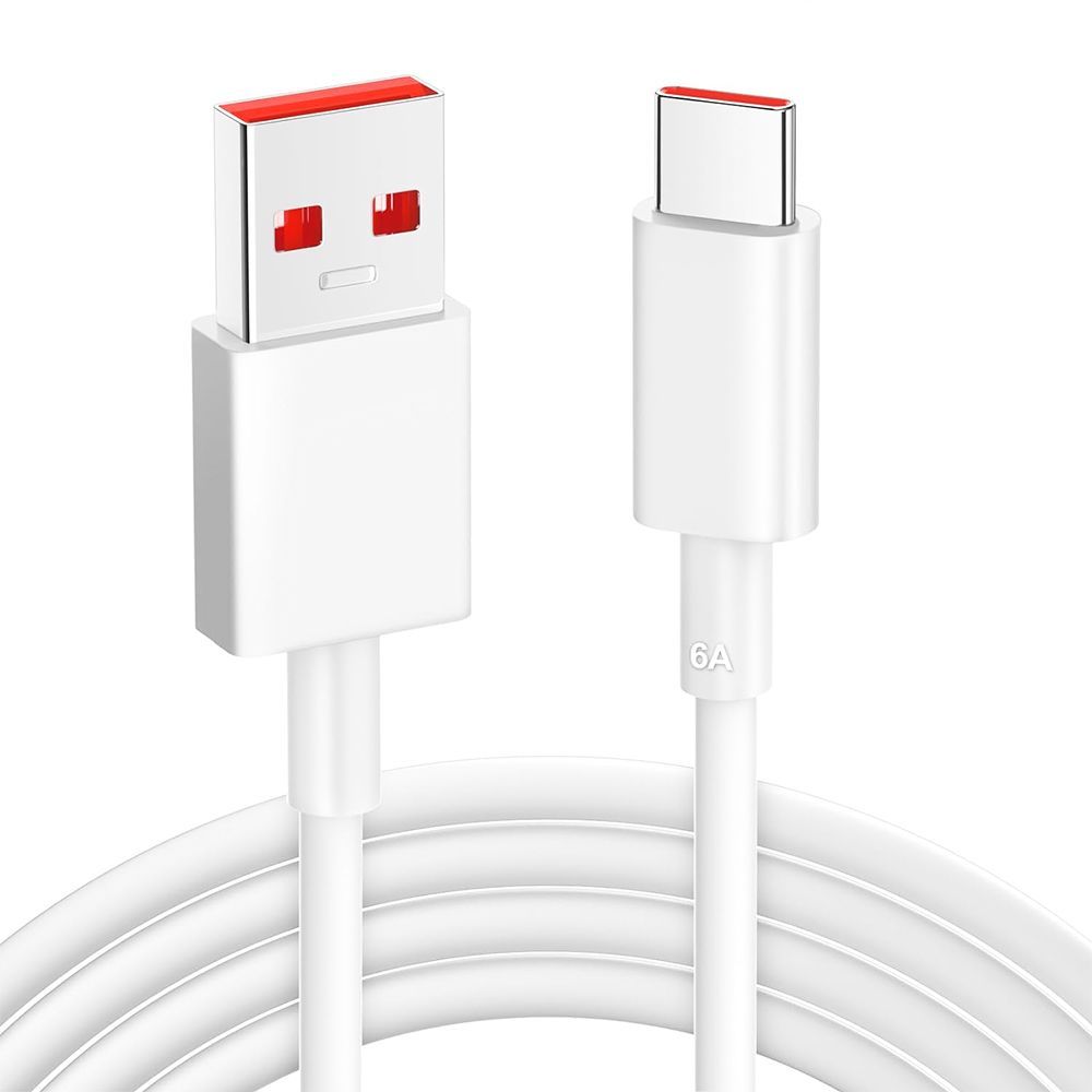 USB-C Fast Charge Cable 6A for Xiaomi Redmi Note 11/11S/11 Pro - 1 Meter White - E.F.Connection