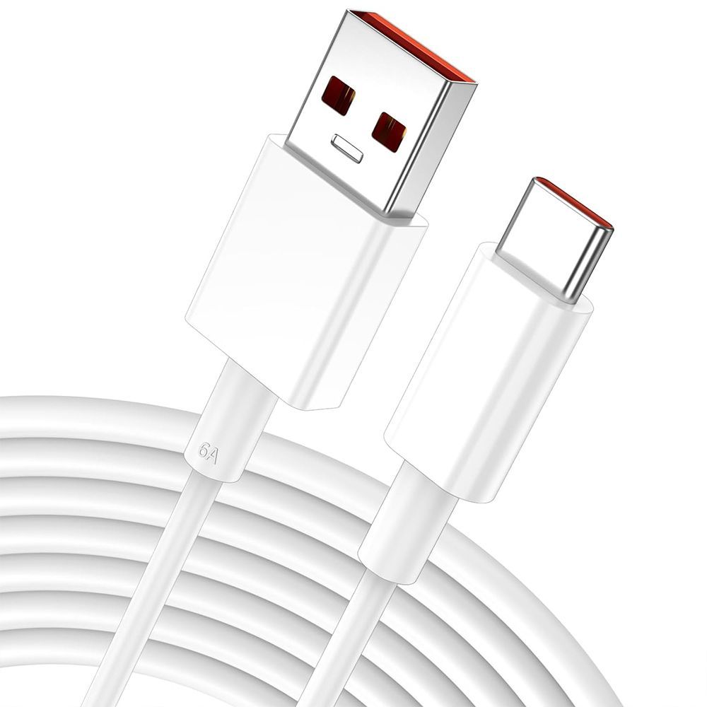 E.F.Connection Fast USB-C Cable 6A for Redmi Note 12 4G/5G, Redmi Note 12 Pro 4G/5G, Note 12 Pro+ 5G - 1 Meter