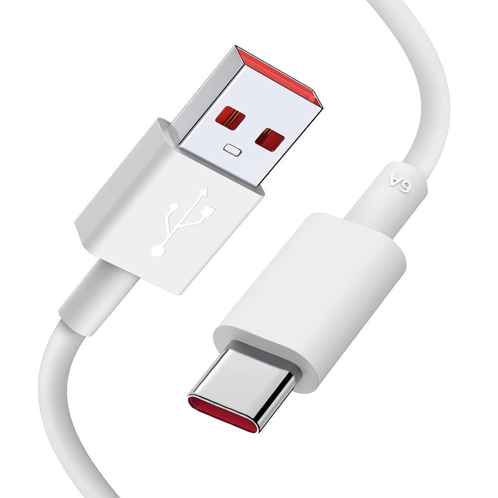 E.F.Connection Quick Charge USB-C Cable 6A - White - 1M