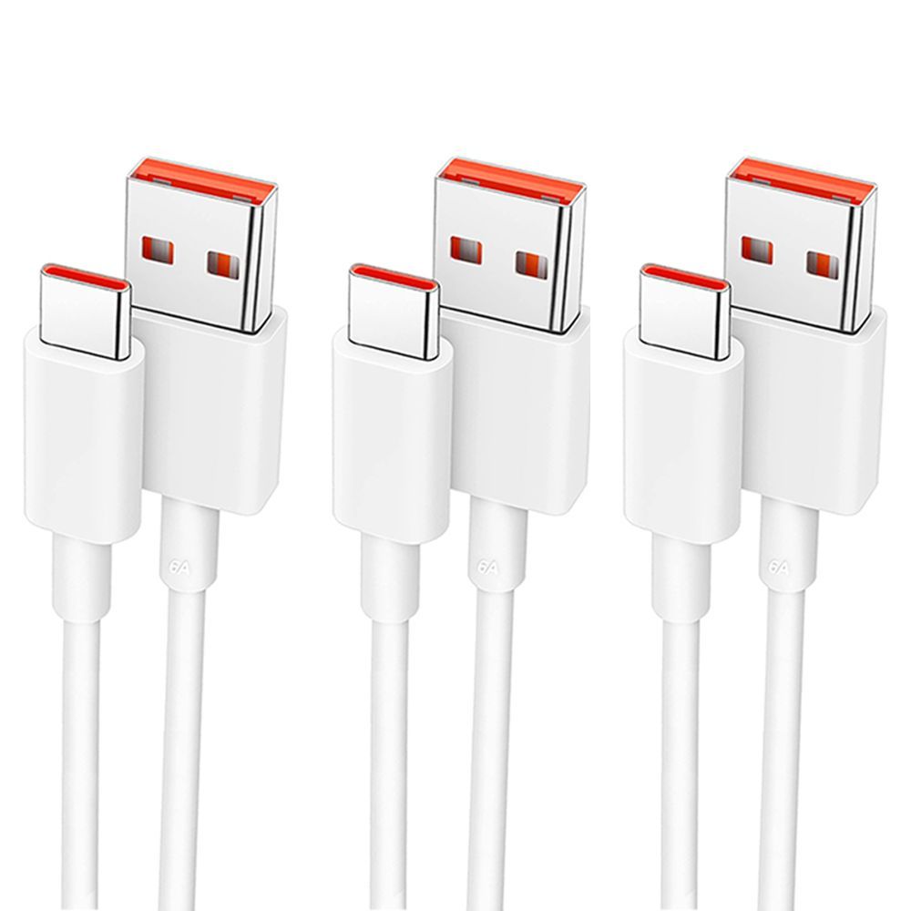 USB-C Quick Charge Cable 6A (3 Pack) for Xiaomi Redmi Series - 1 Meter