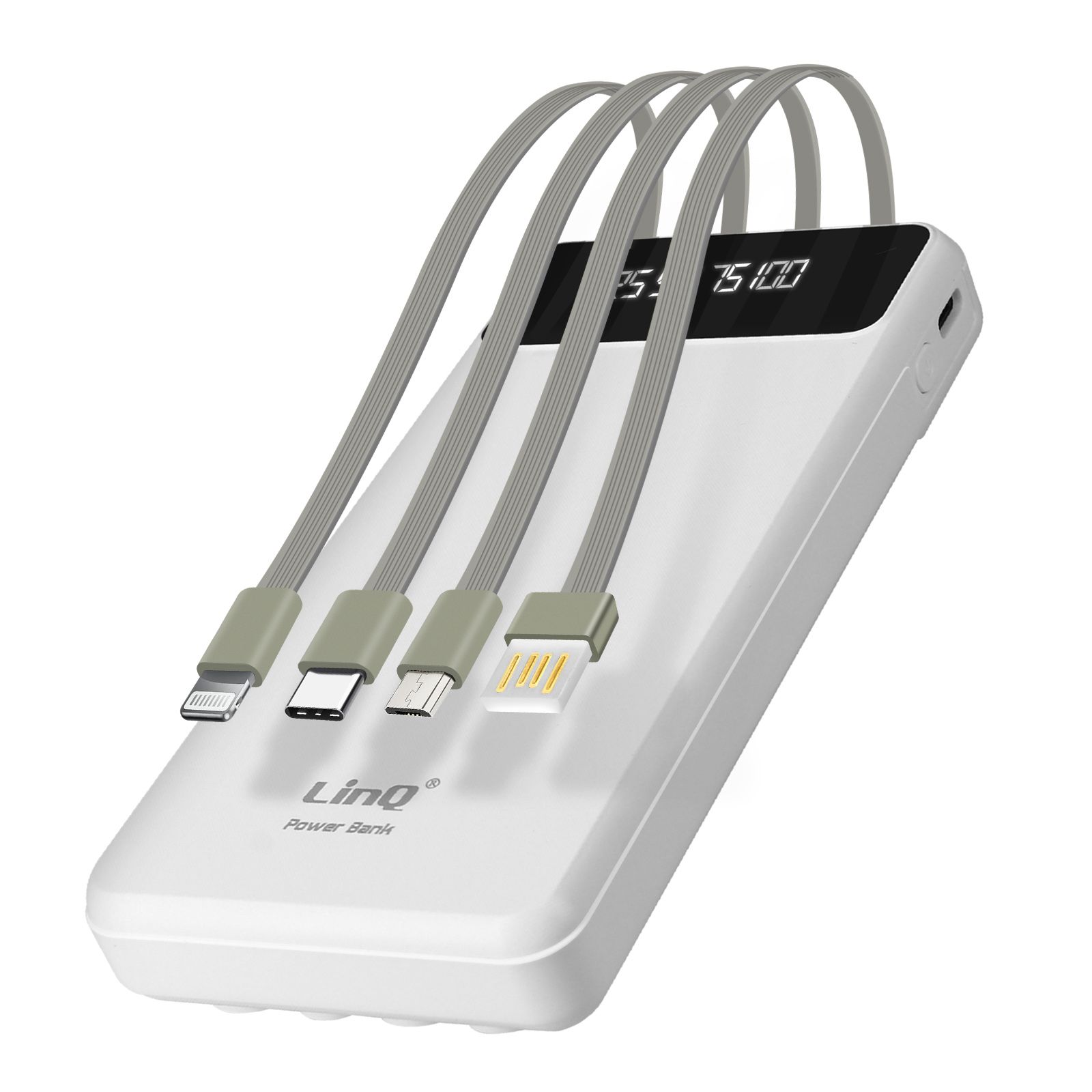 LinQ 15000mAh Portable Power Bank with 4-in-1 Cable
