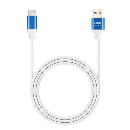 Câble USB vers USB-C LinQ Fast Charge 3A, 1,5 m Bleu