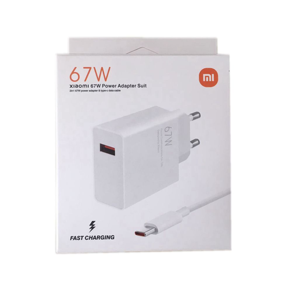 MIYI 67W Fast Charger with Type C Cable for Xiaomi Redmi - White