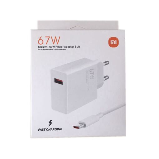 MIYI 67W Fast Charger with Type C Cable for Xiaomi Redmi - White