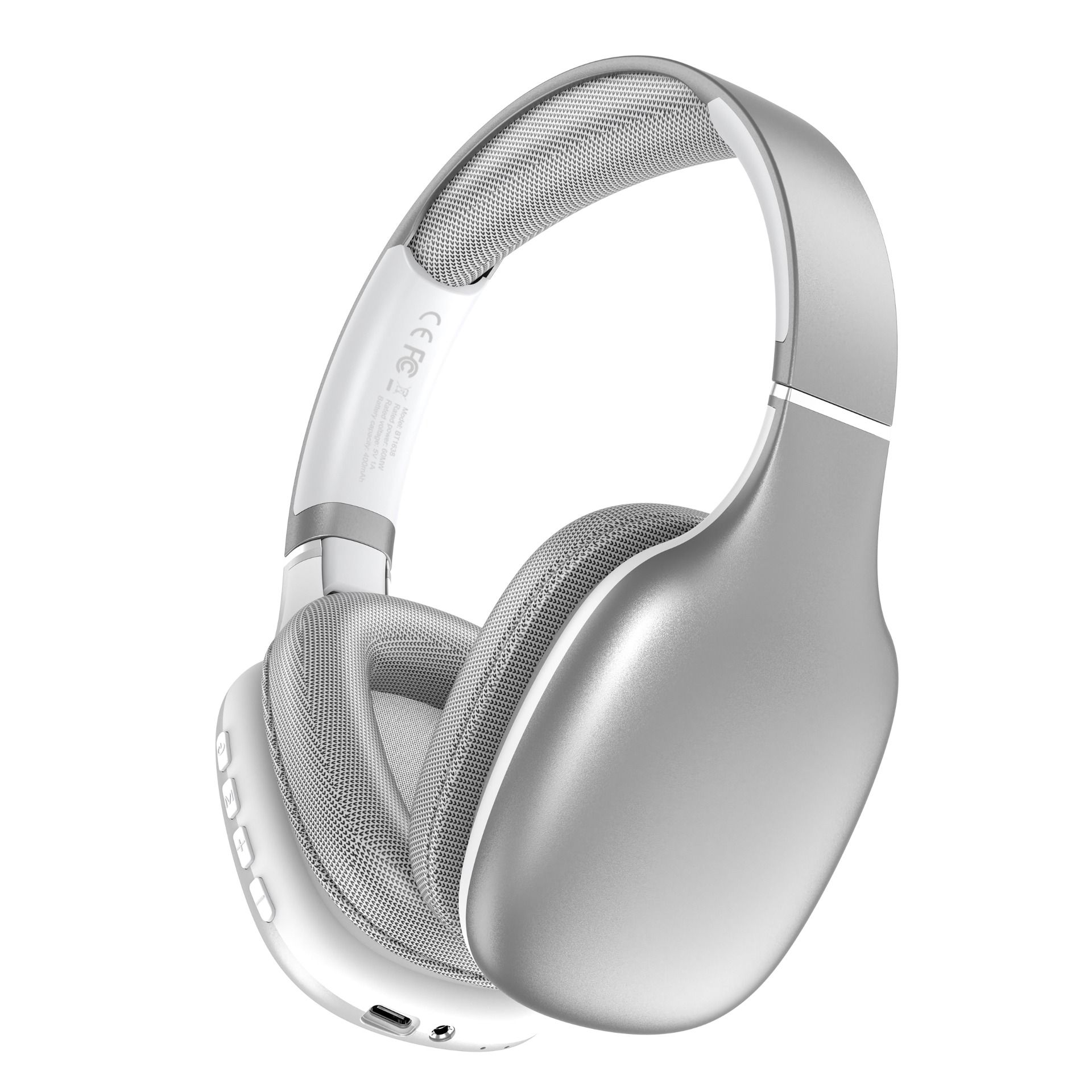 INF Bluetooth 5.4 Wireless Headset with Stereo Sound and Long Battery Life - Silver