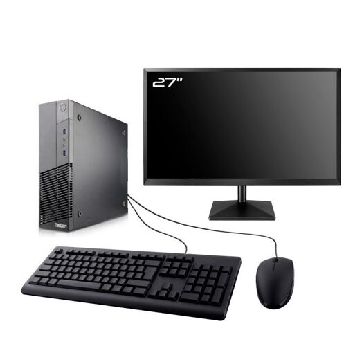 Lenovo M93p SFF Computer - 27" Screen, Intel I5-4570, 16GB RAM, 480GB SSD, WiFi
