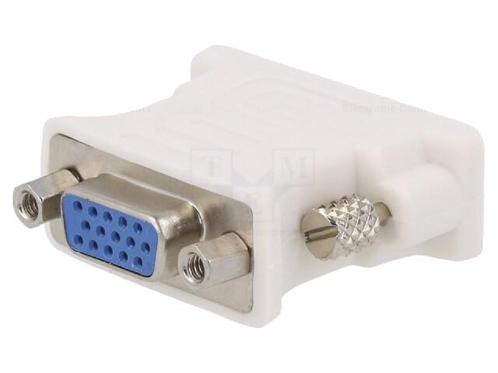 ADNAuto D-Sub 15pin HD Female to DVI-I Male Adapter - Full HD - White