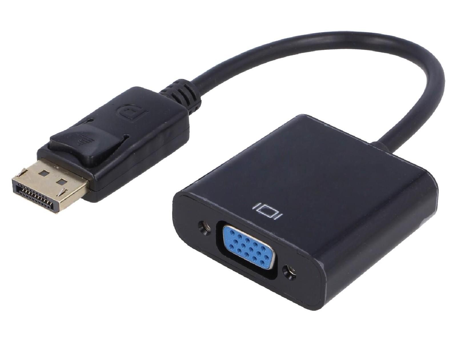 Adaptador ADNAuto D-Sub HD hembra a DisplayPort macho de 0.15 m, negro