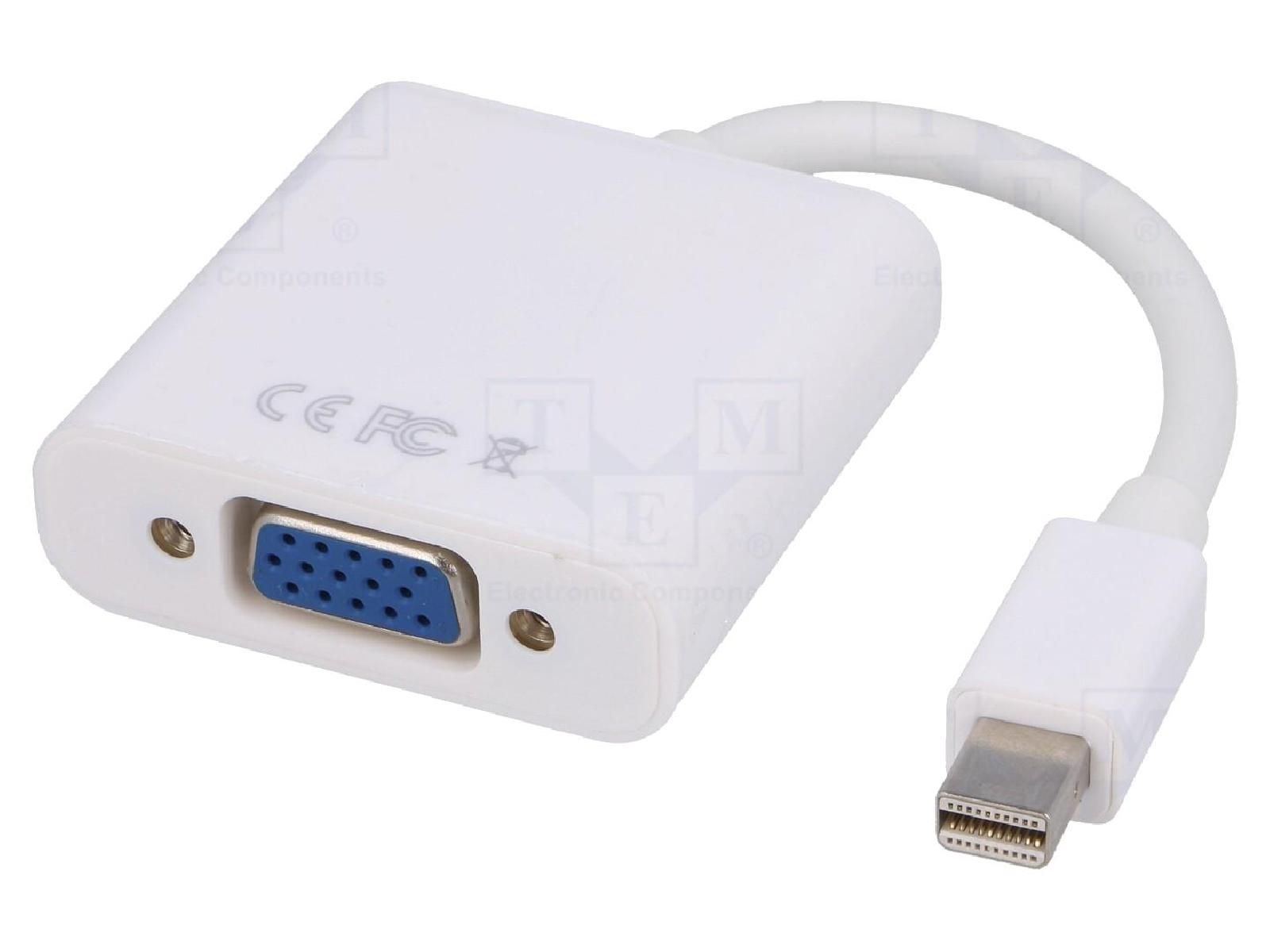 Adaptador ADNAuto D-Sub HD femenino a Mini DisplayPort masculino, negro, 0,15 m
