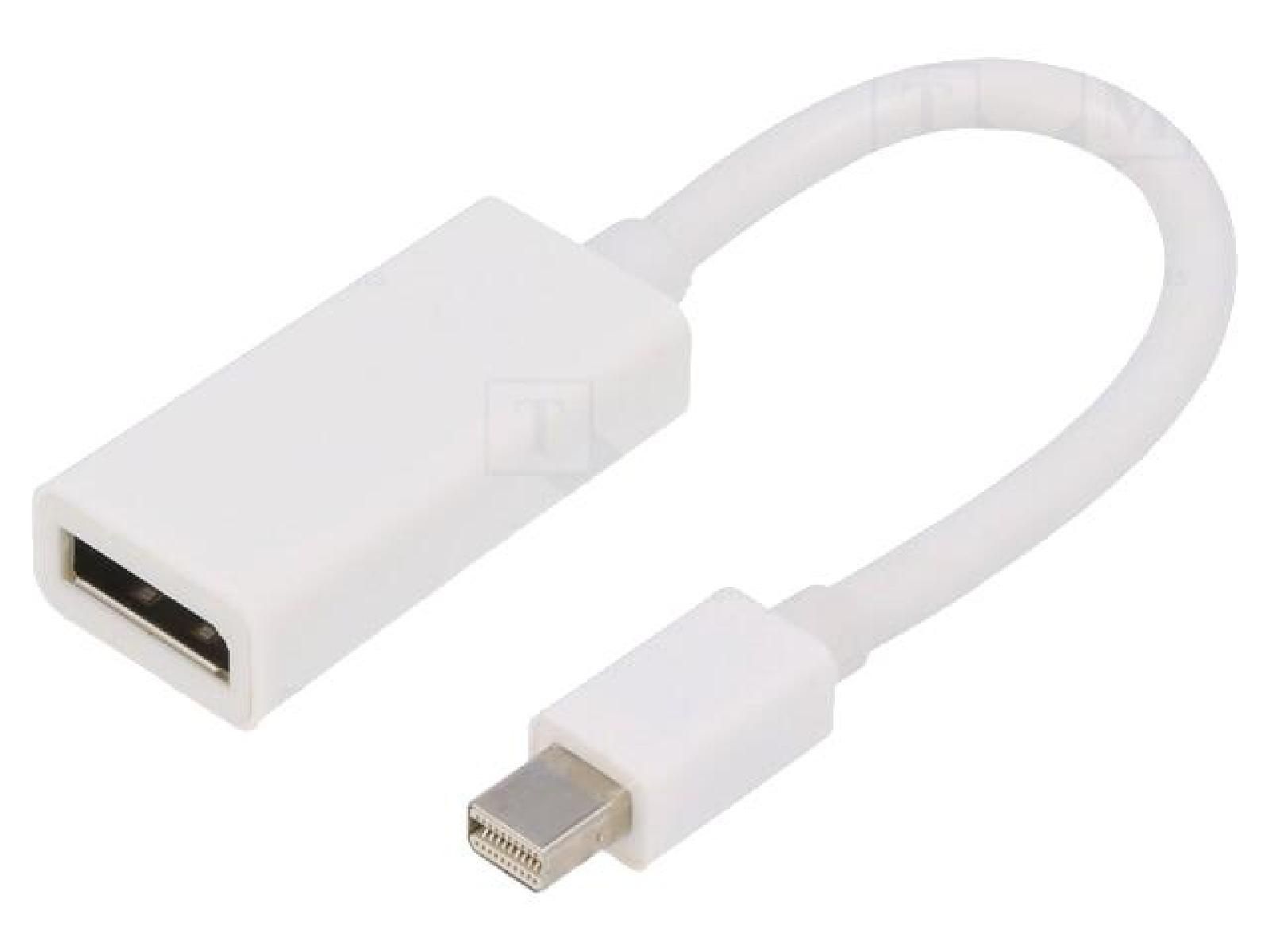 ADNAuto DisplayPort 1.1 Adapter - Female to Mini DisplayPort Male, Full HD, 0.15m, White