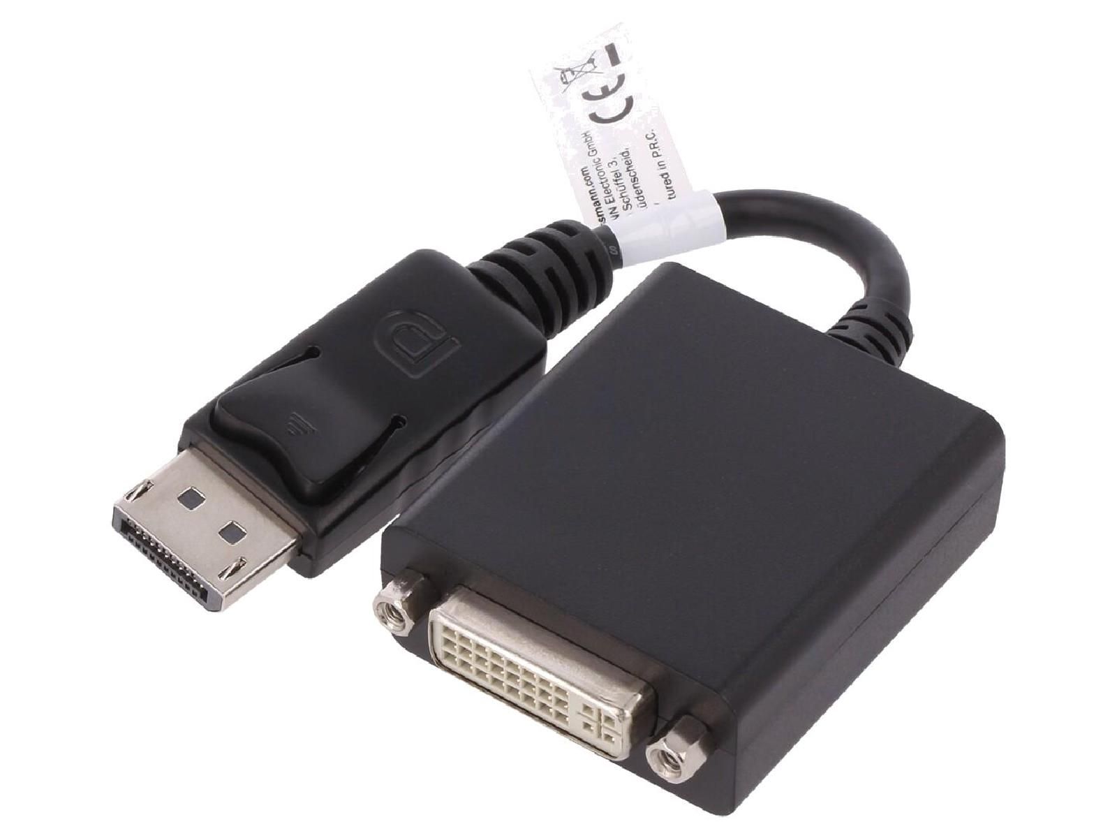 ADNAuto DisplayPort to DVI-I Adapter (150mm, Black)