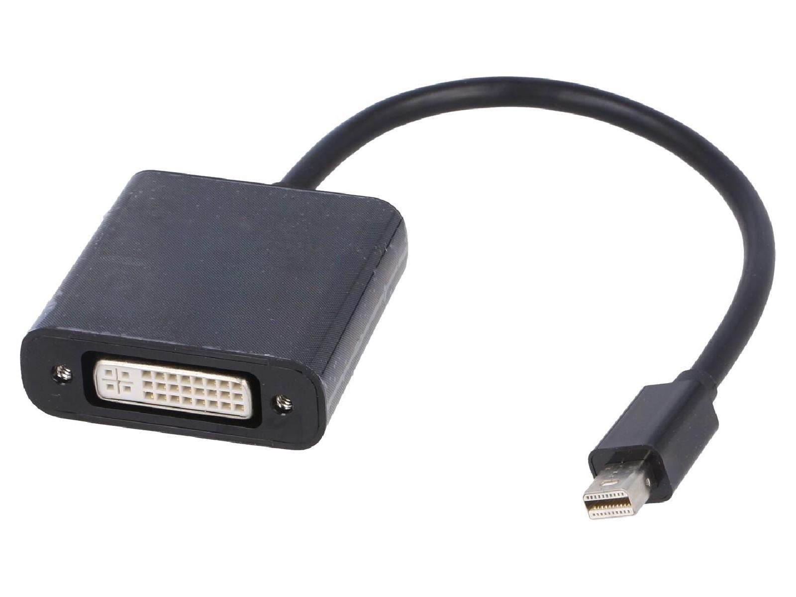 Adaptador DVI-I Femenino a Mini Puerto de Visualización Masculino, 0.15m Negro