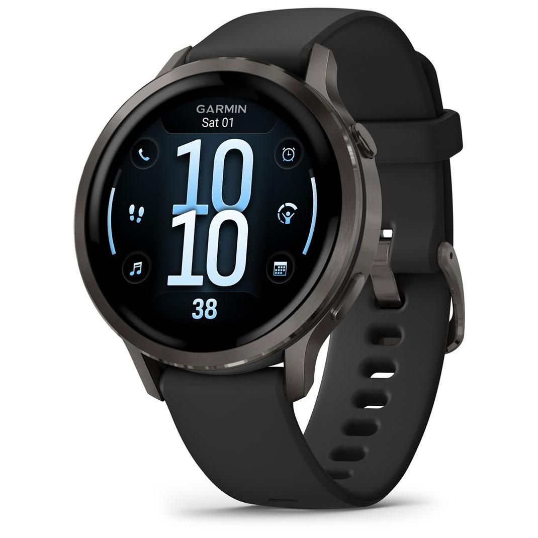 Garmin Venu 4 AMOLED Watch - 41mm Black with Black Silicone Strap - WiFi GPS (010-03013-02)