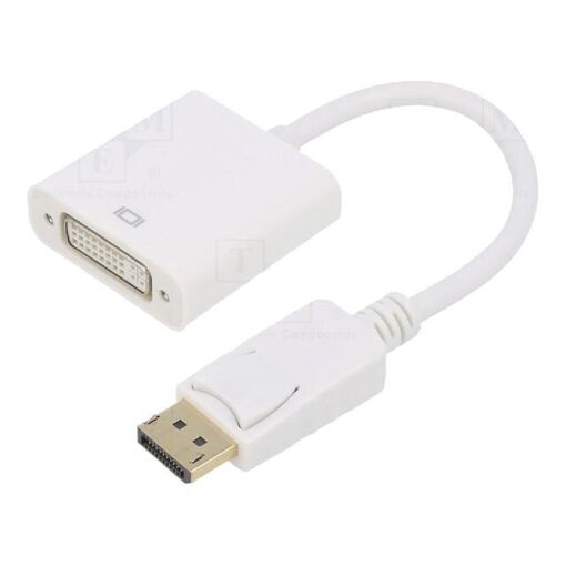 ADNAuto DVI-I to DisplayPort Adapter, 10cm White