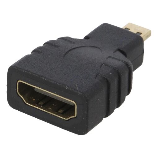 Adaptateur HDMI 1.4 Femelle vers Micro HDMI Mascul, Noir
