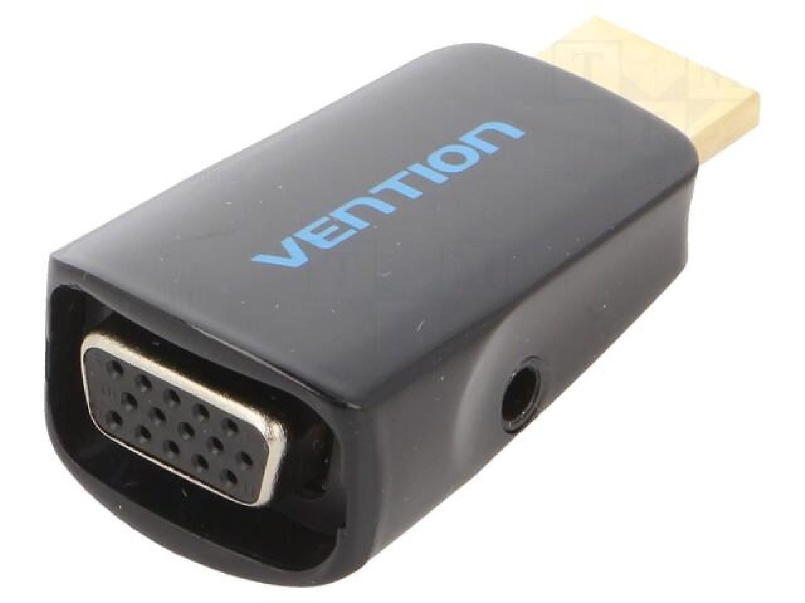 ADNAuto HDMI 1.4 Adapter - 15-Pin D-Sub Male to 3.5mm Female Jack - Black