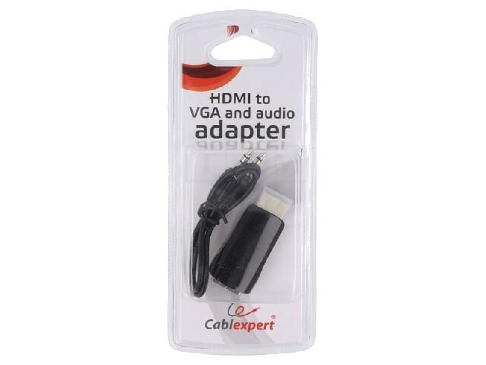 ADNAuto HDMI 1.4 Adapter - 3.5mm Female to D-Sub 15pin Male - Full HD - Black