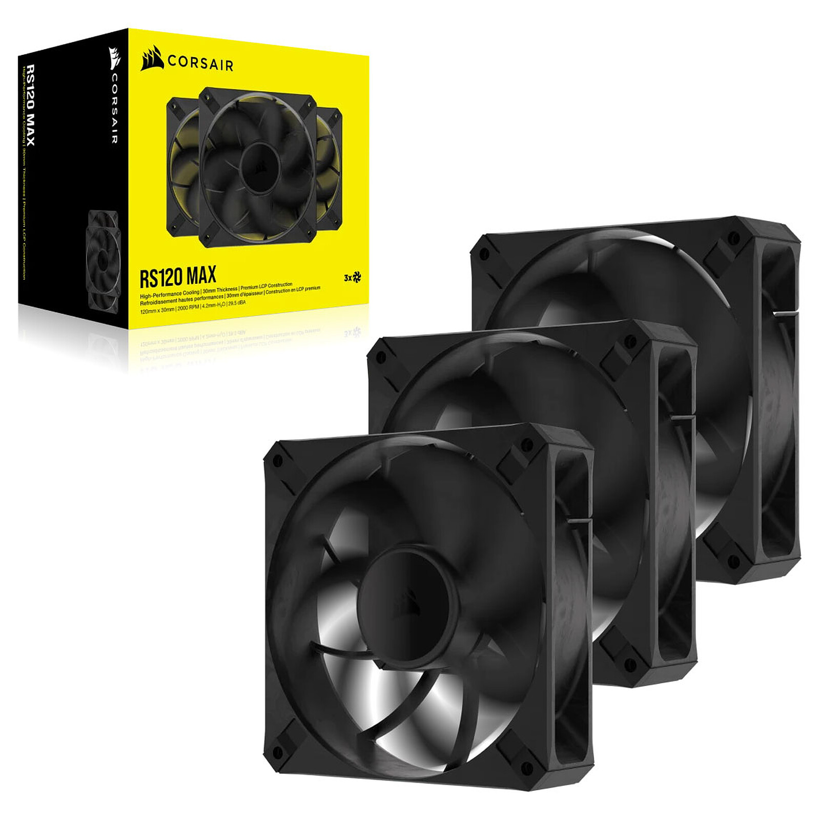 Corsair RS120 MAX Triple Pack Black 