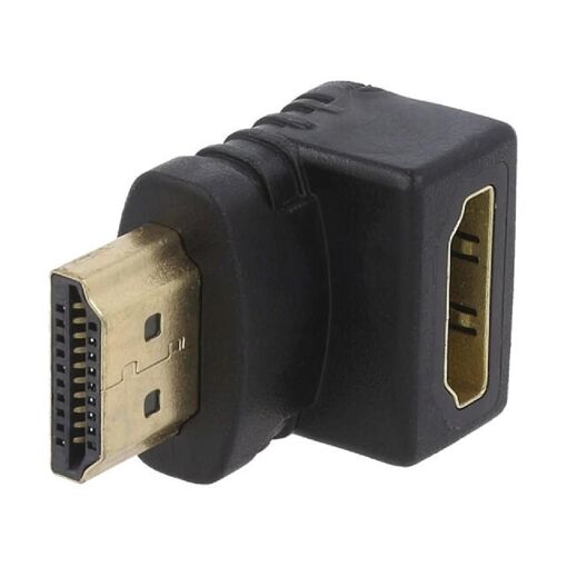 Adaptateur HDMI femelle 90° avec prise mâle - Noir