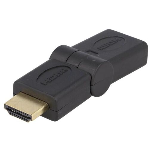 Adaptador HDMI femenino móvil de 90 grados con toma masculina - Negro