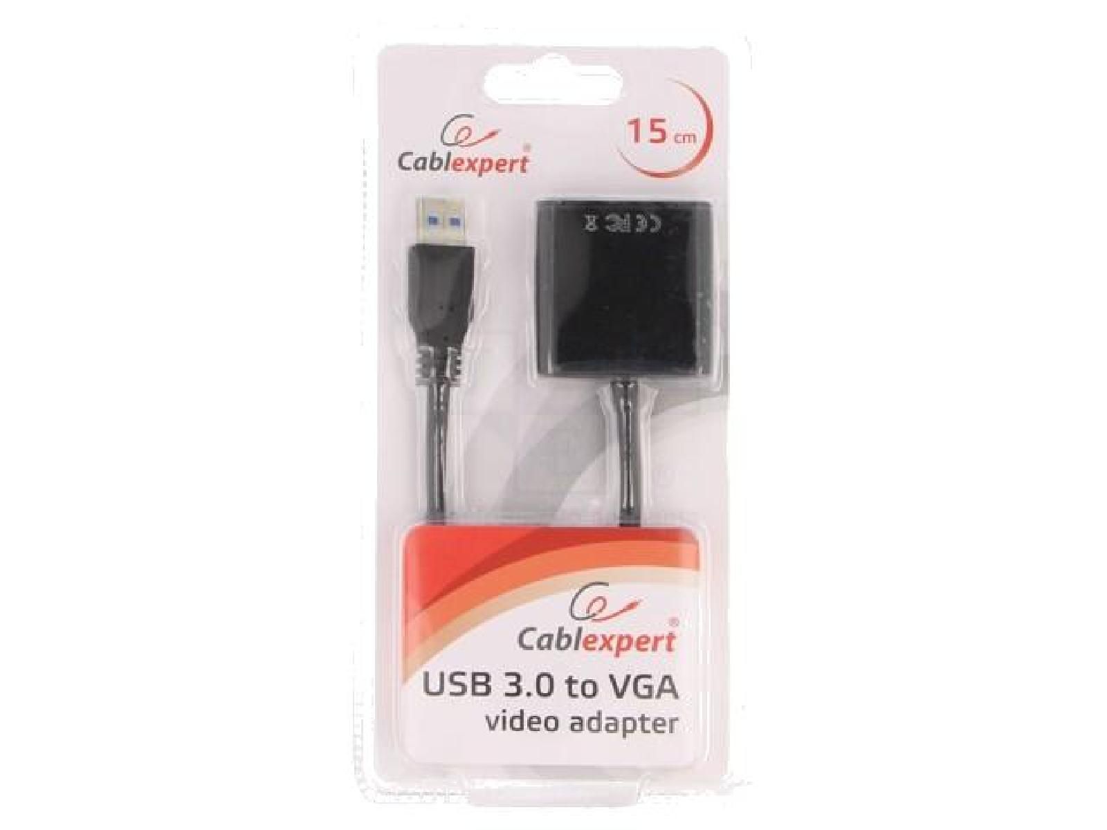 Adaptador USB 3.0 D-Sub 15 pines Femenino HD a USB A Masculino - Negro