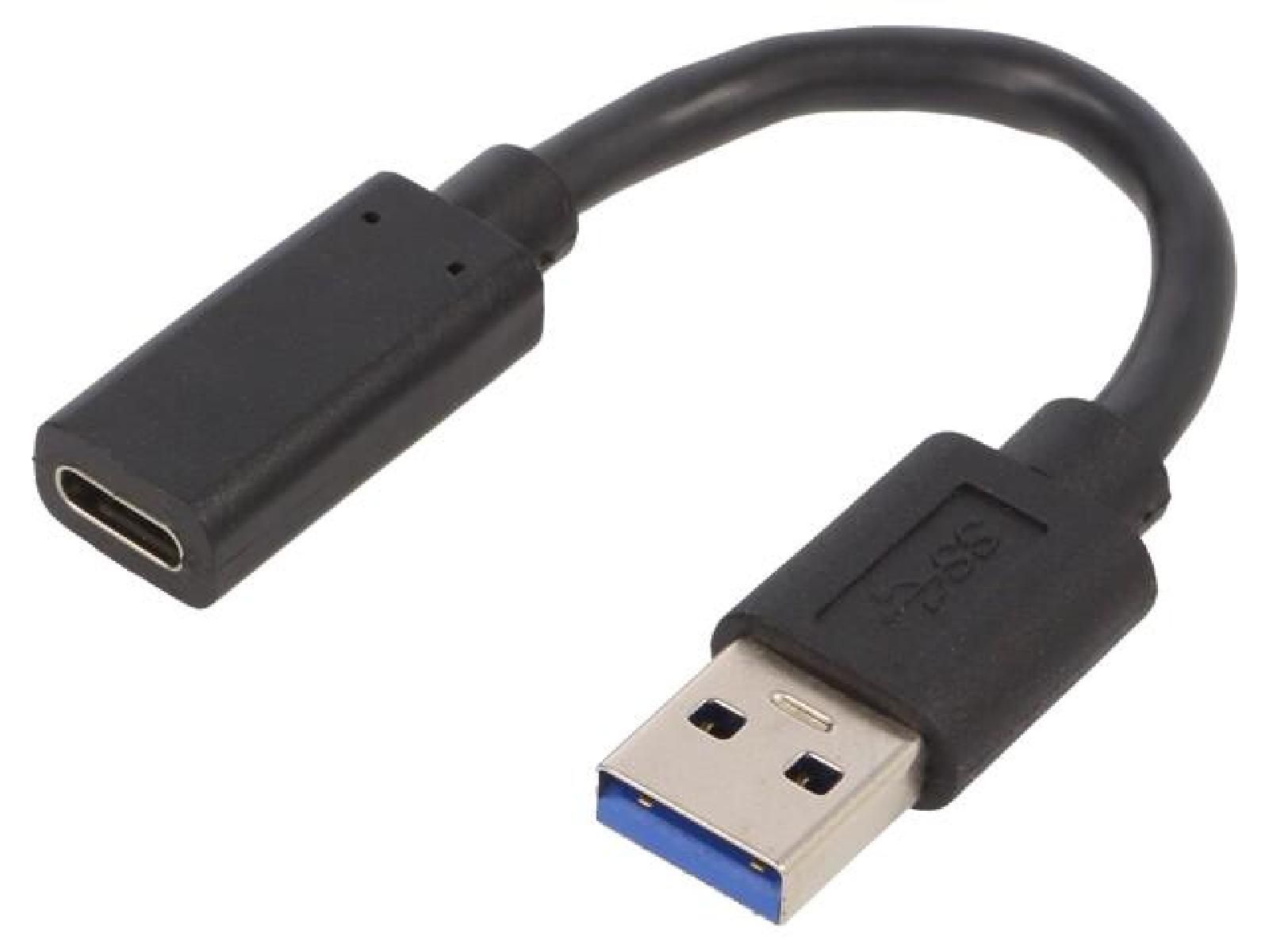 ADNAuto USB 3.1 Adapter - USB A Male to USB C Female, 0.1m Black