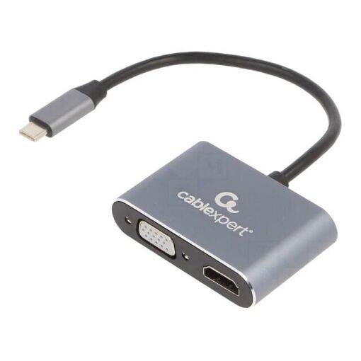 ADNAuto USB-C to D-Sub 15pin HD & HDMI Adapter (0.15m, Black)