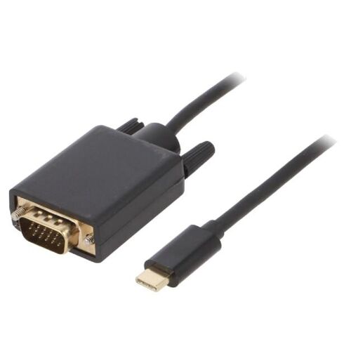 Adaptador VGA a USB C 1,8m negro