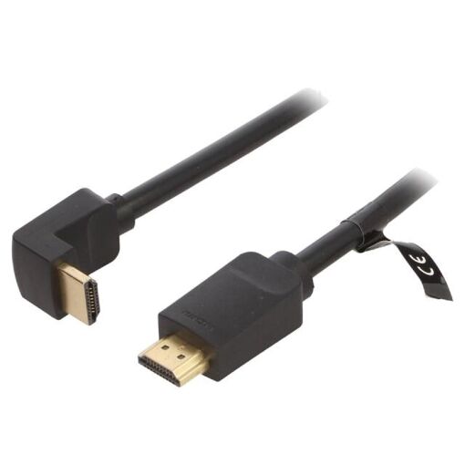 Câble HDMI 2.0 ADNAuto 2 m Noir (90° UHD 4K 3D Prise Mâle à Prise Mâle)