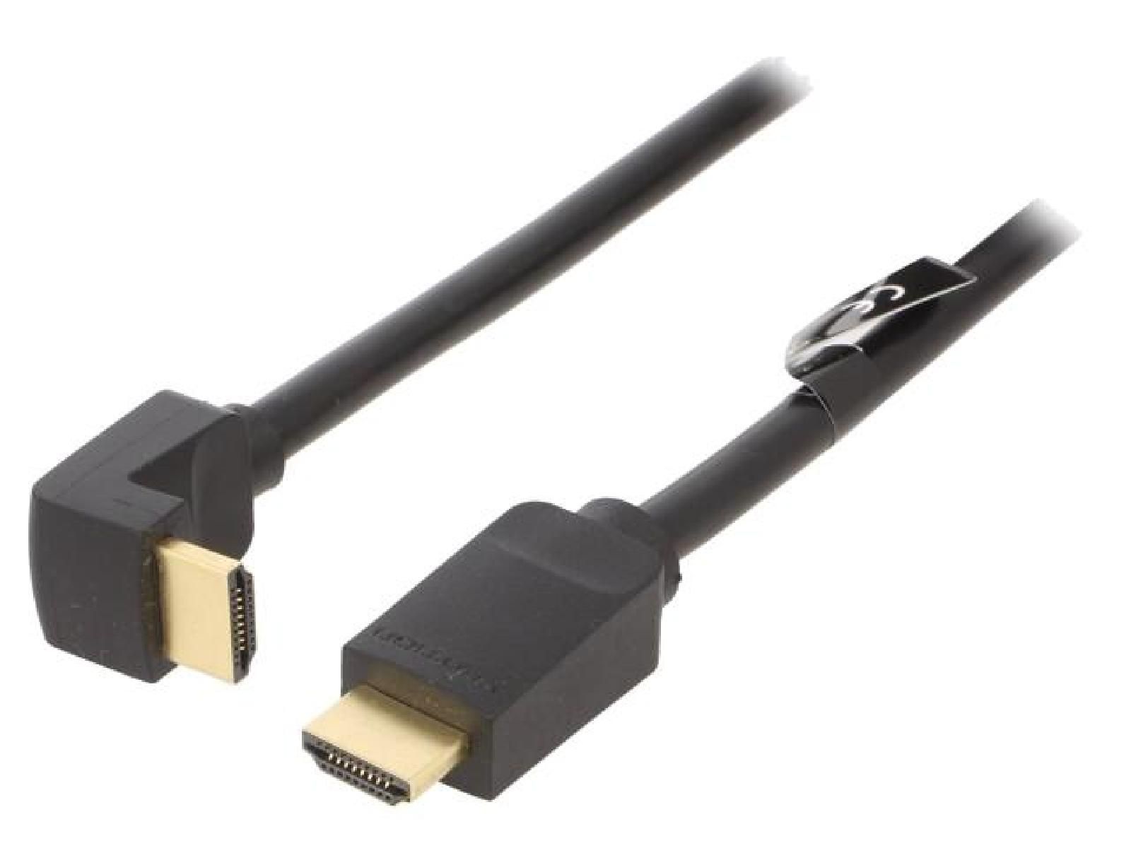 ADNAuto HDMI 2.0 Cable, 3m, 90 Degree Bend, UHD 4K 3D, Black