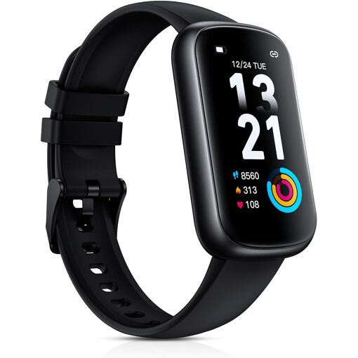 Montres connectées pour femmes Graines Creatives par PW, montre sportive de 1,47 pouce avec suivi du rythme cardiaque et de l'oxygène sanguin, analyse du sommeil, suivi de l'activité avec notifications et résistance à l'eau 3ATM