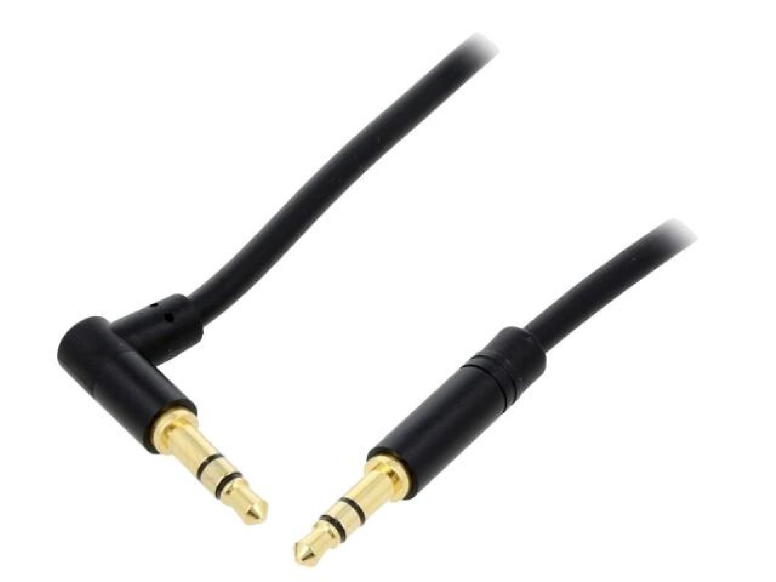 ADNAuto 3.5mm 3-Pin Angled Male to Male Cable, 0.5m