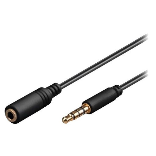 Câble audio ADNAuto 3,5 mm 4 broches mâle vers femelle, 3 m Noir