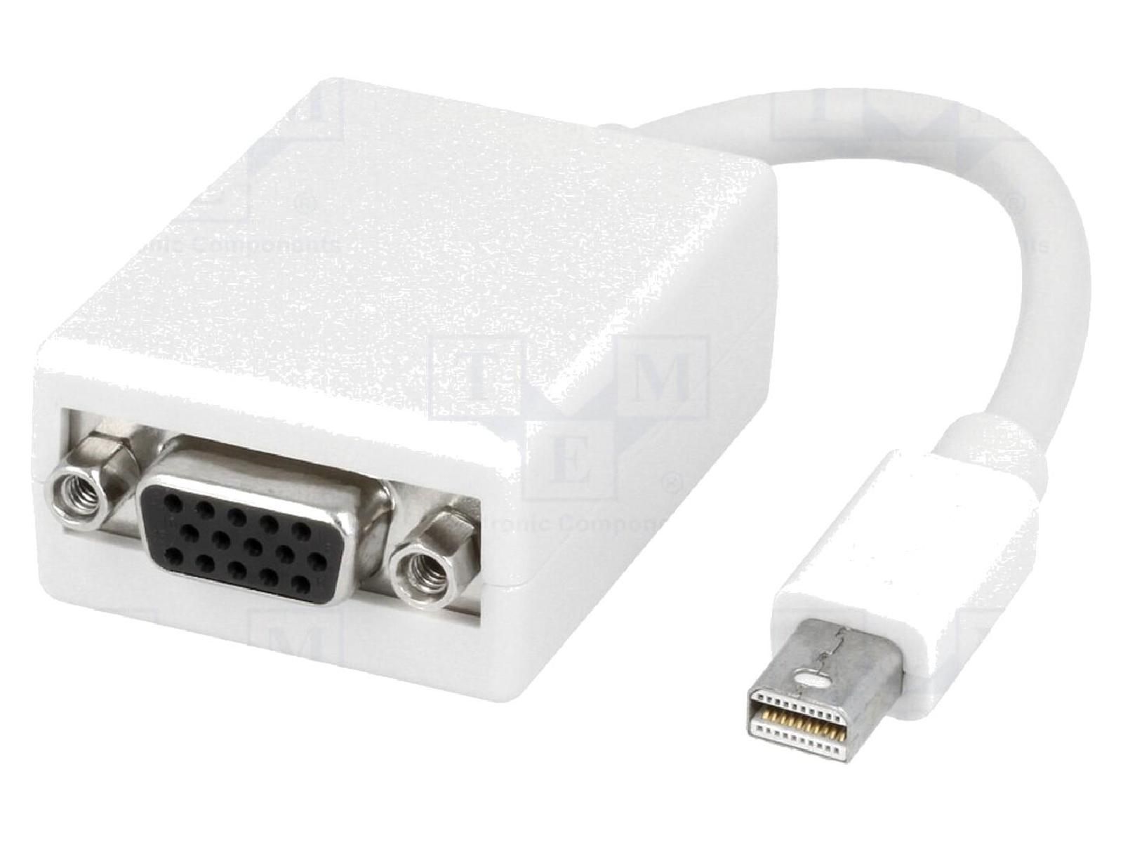 ADNAuto Mini DisplayPort to VGA Converter - White