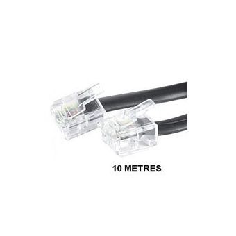 Wentronic Goobay 10m Phone Cable RJ-11 (M) to RJ-11 (M) Black