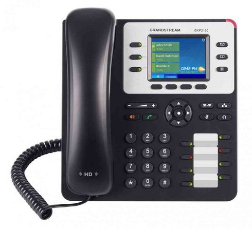 Grandstream Networks GXP2130 V2 Desk Phone, Black/White, 3 Lines LCD