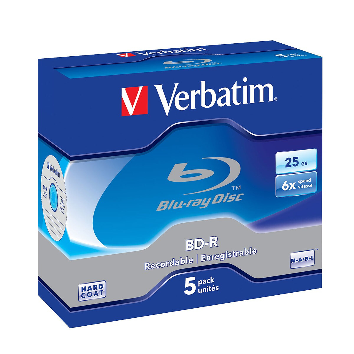 Verbatim BD-R 25 Go certifié 6x (par 5, boite)