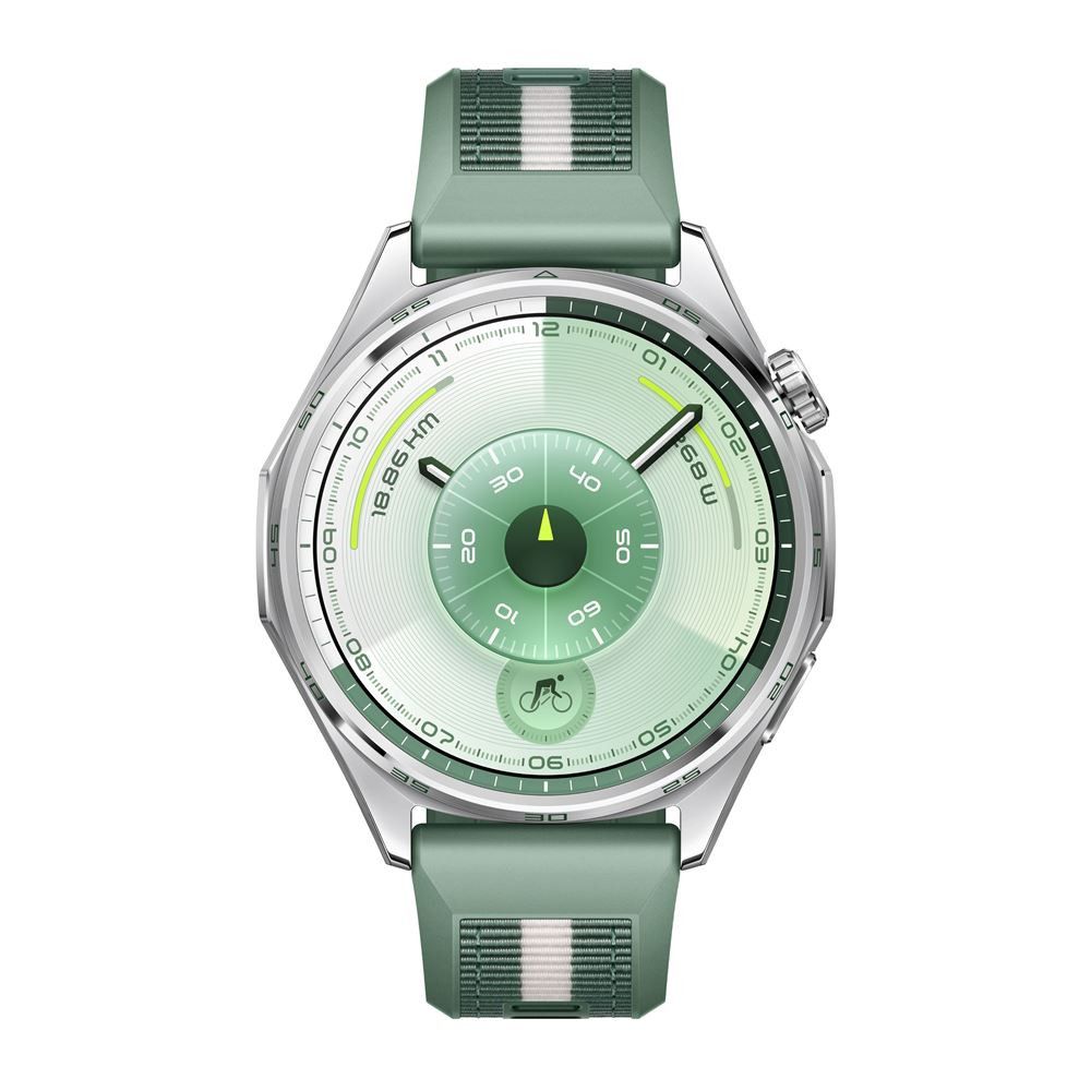 Montre connectée Huawei Watch GT6 46 mm Bluetooth acier inoxydable avec bracelet tressé vert
