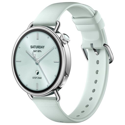 Montres intelligentes Xiaomi S4 - Écran AMOLED de 1,32 pouce, résolution 466 x 466 pixels, bracelet en couleur menthe, étanche jusqu'à 50 mètres