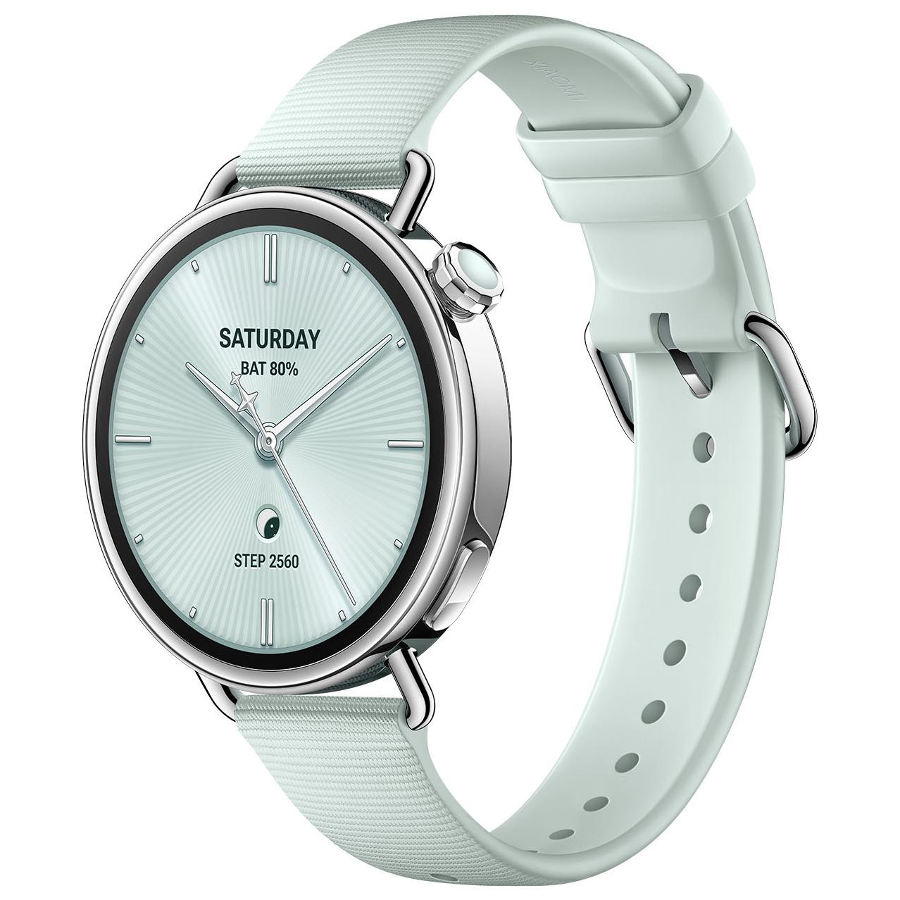 Xiaomi S4 Smartwatch - 1.32" AMOLED Display, 466x466 Resolution, Mint Green Strap, 50m Water Resistance