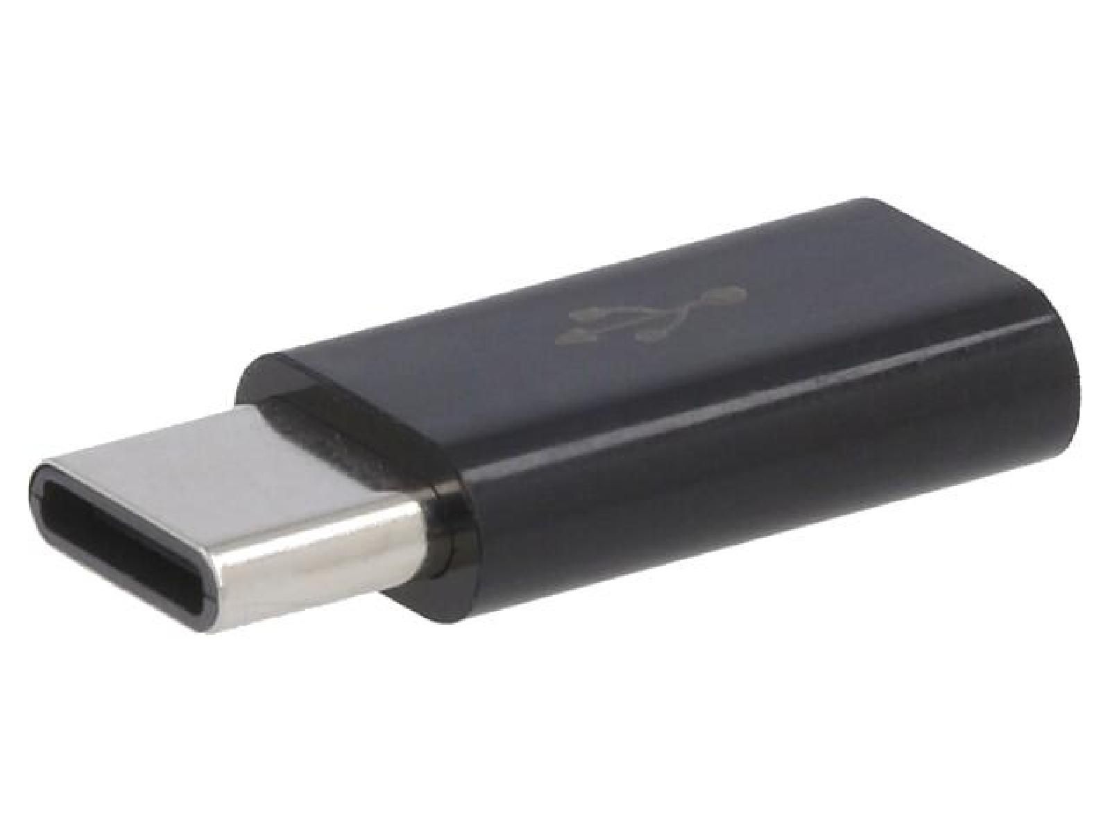 ADNAuto USB 2.0 Micro USB B to USB C Adapter (Black)
